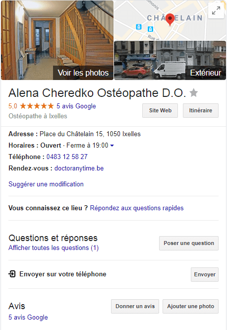 Google my business , praticien , patient , patientèle , professionnel de santé , 