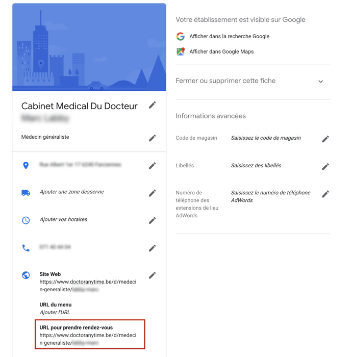 Google My Business , paramétrer , patientèle , professionnel de santé , patient , praticien