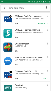 sms auto reply pour android