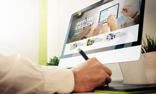 Illustration d'un professionnel de la santé créant son site internet